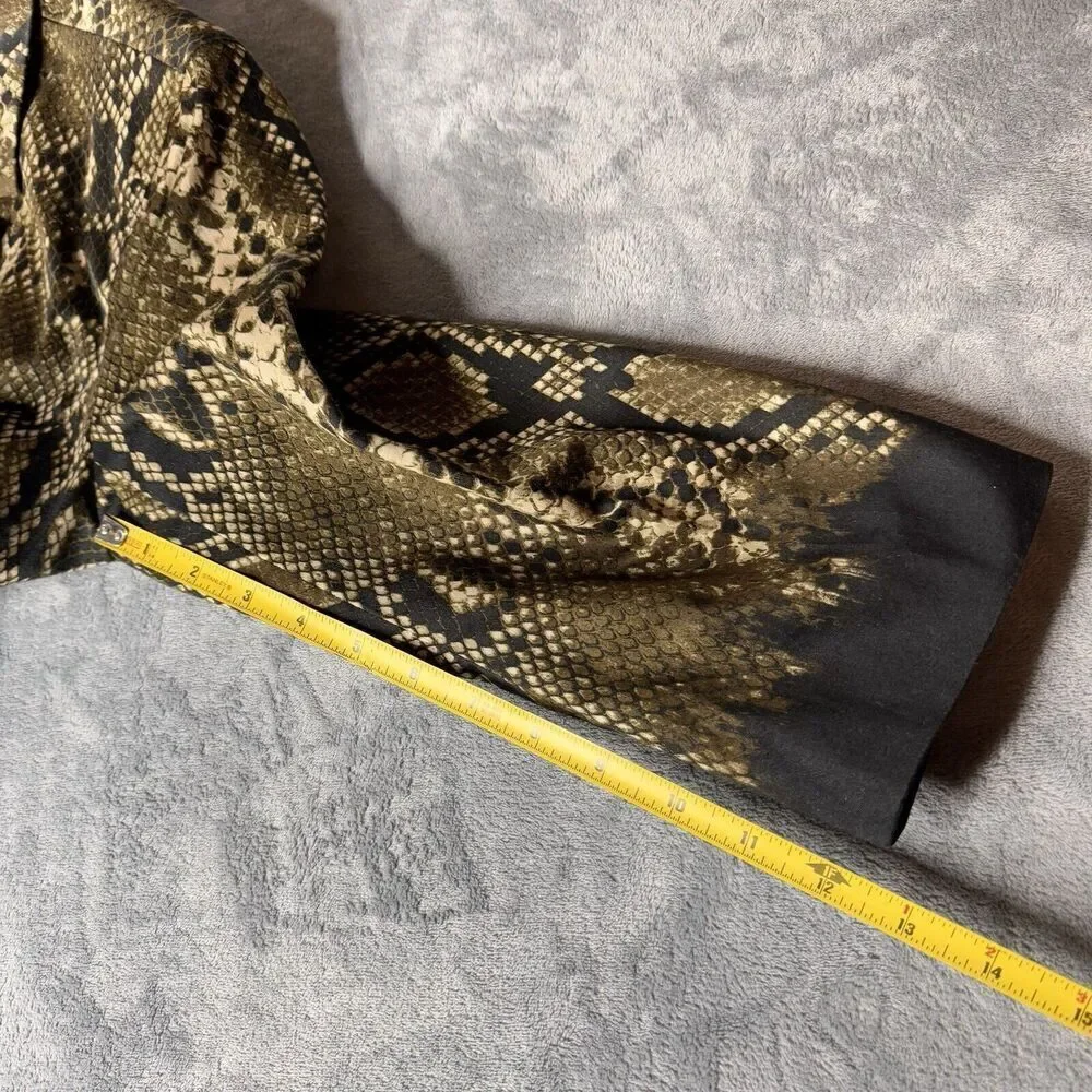 Michael Kors Sz 12 Women’s Blazer Jacket Cotton Snake Skin Animal Print Lined
